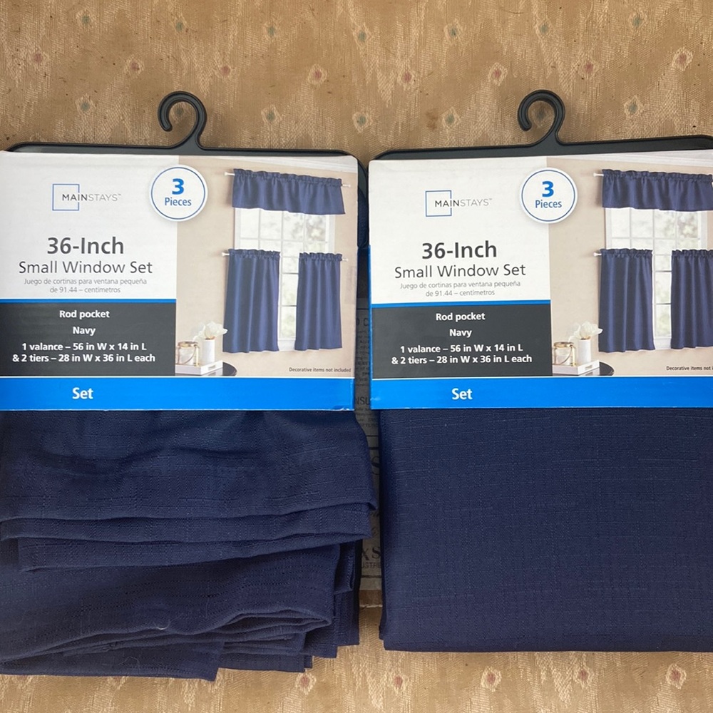 Lot of two-36-inch curtains and valencesUe. NIP